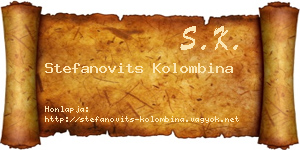 Stefanovits Kolombina névjegykártya